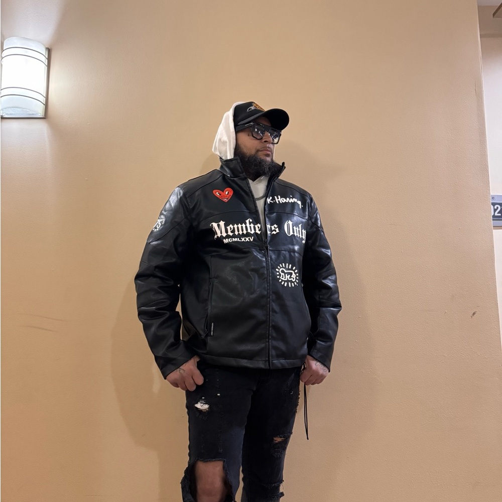 K. Harring /Members Only Bomber Jacket with High Collar and Full-Length Zipper
